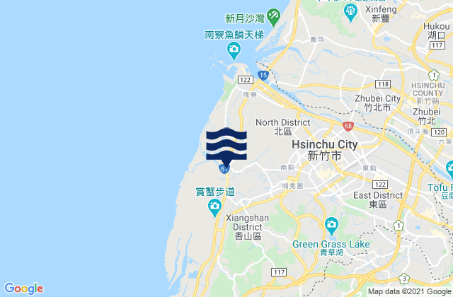 Hsinchu, Taiwan tide times map