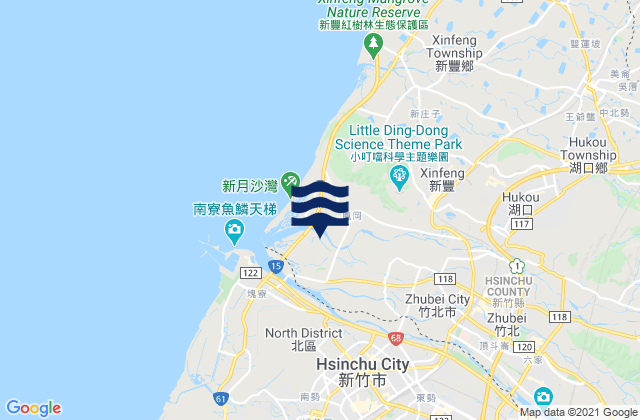 Hsinchu, Taiwan tide times map
