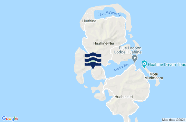 Huahine, French Polynesia tide times map