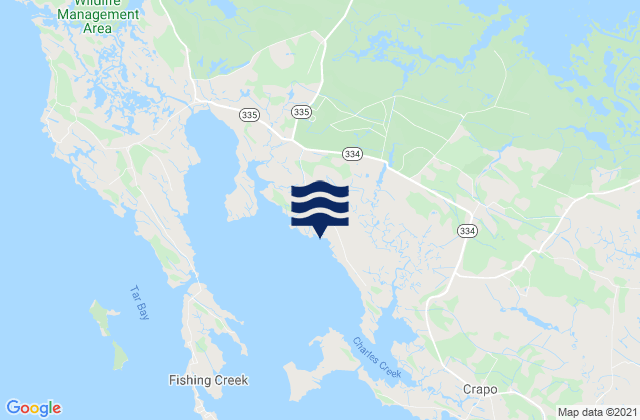 Hudson Creek, United States tide chart map