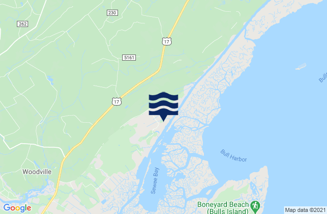 Huger Landing East Branch, United States tide chart map