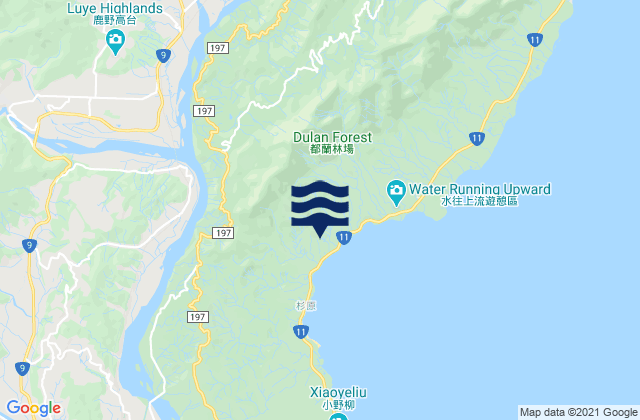 Huludao, Taiwan tide times map