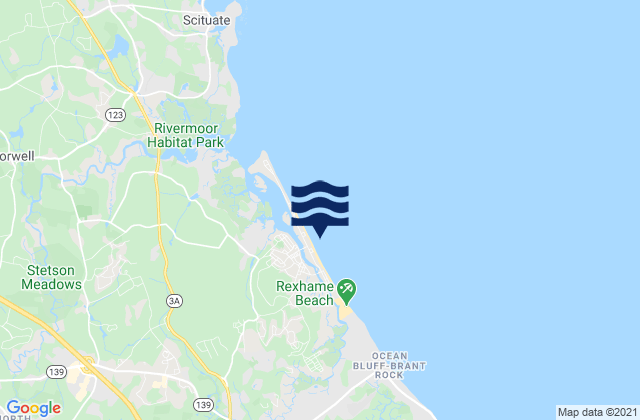 Humarock Beach, United States tide chart map