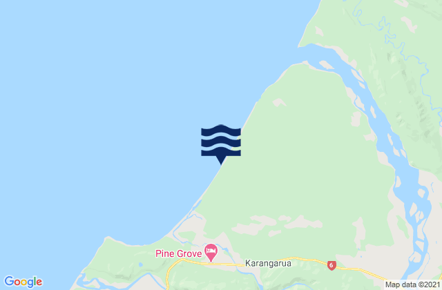 Hunt Beach, New Zealand tide times map