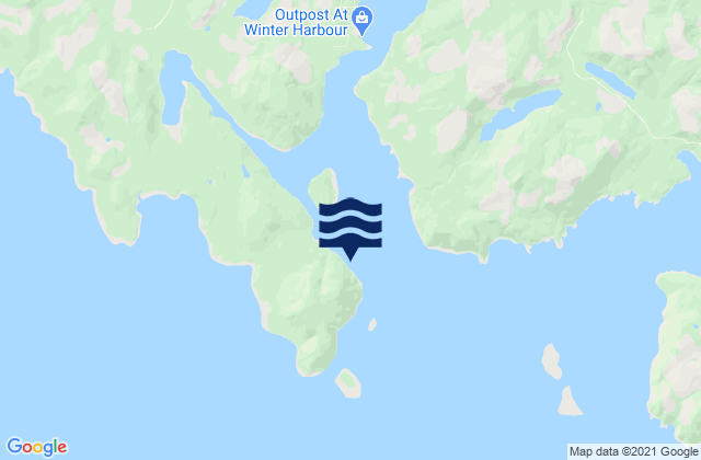 Hunt Islets, Canada tide times map