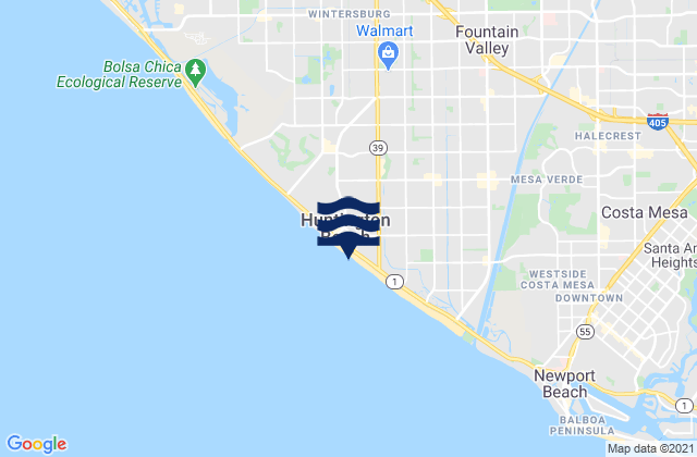 Huntington City Beach, United States tide chart map