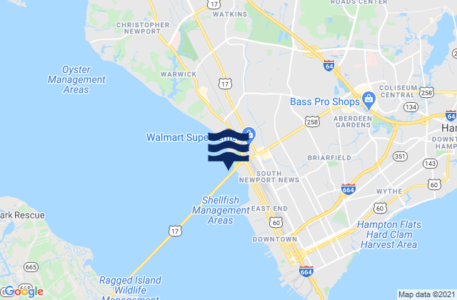 Huntington Park, United States tide chart map