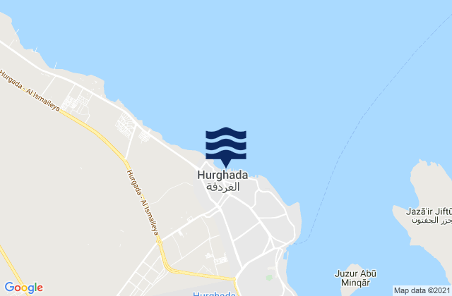 Hurghada, Egypt tide times map