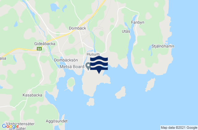 Husum, Sweden tide times map