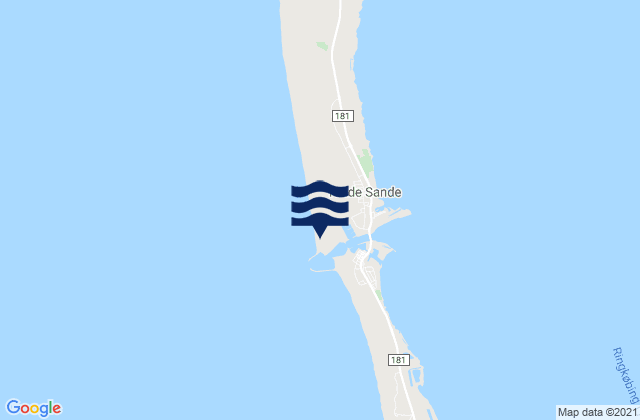 Hvide Sande North Beach, Denmark tide times map