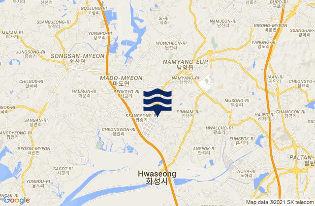 Hwaseong-si, South Korea tide times map