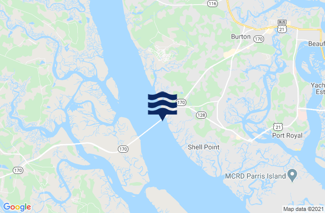 Hwy 170 bridge, United States tide chart map