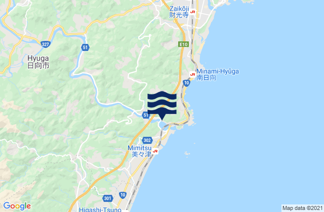 Hyuga-shi, Japan tide times map