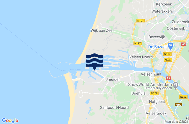 IJmuiden Port Amsterdam, Netherlands tide times map