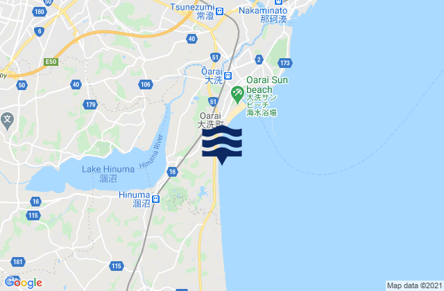 Ibaraki, Japan tide times map