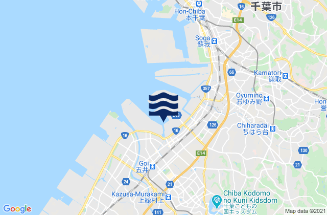 Ichihara Shi, Japan tide times map
