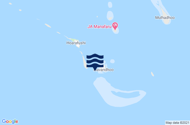 Ihavandu Maldive Islands, India tide times map