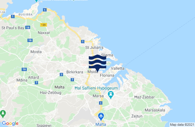Il-Hamrun, Malta tide times map