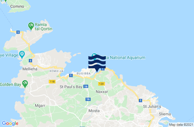 Il-Mosta, Malta tide times map