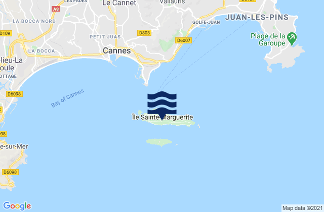 Ile Ste Marguerite, France tide times map