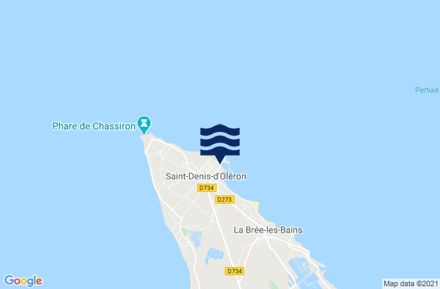 Ile d'Oleron - St Denis, France tide times map