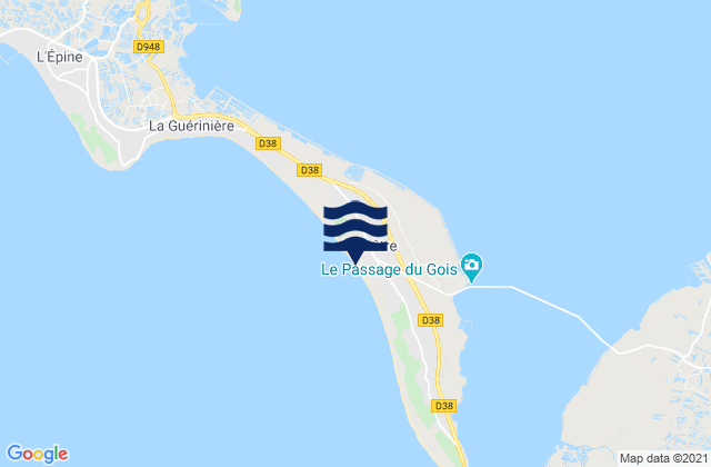 Ile de Noirmoutier - Barbatre, France tide times map