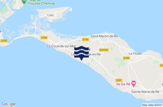 Ile de Re - Le lizay, France tide times map