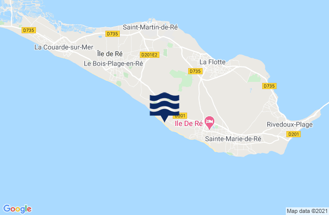 Ile de Re - Les Grenettes, France tide times map