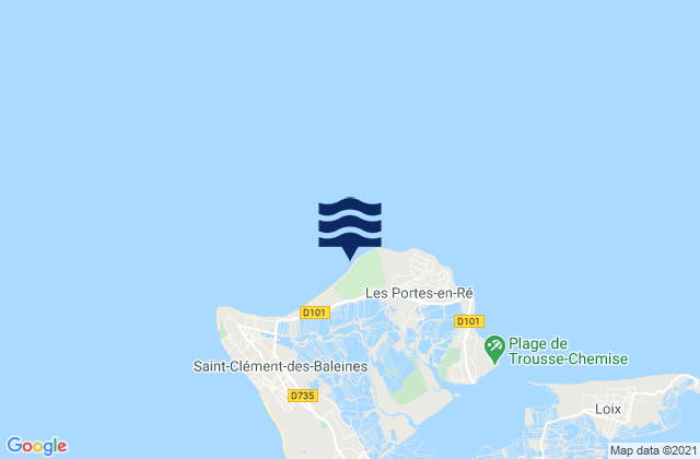 Ile de Re - Petit Bec, France tide times map