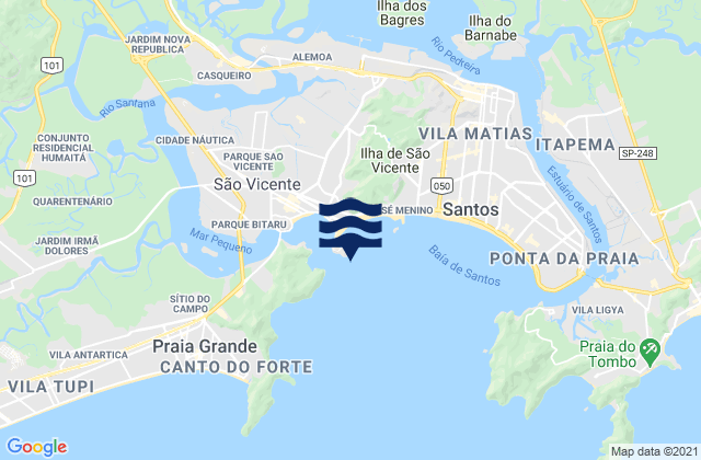 Ilha Porchat, Brazil tide times map