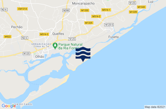 Ilha da Armona, Portugal tide times map