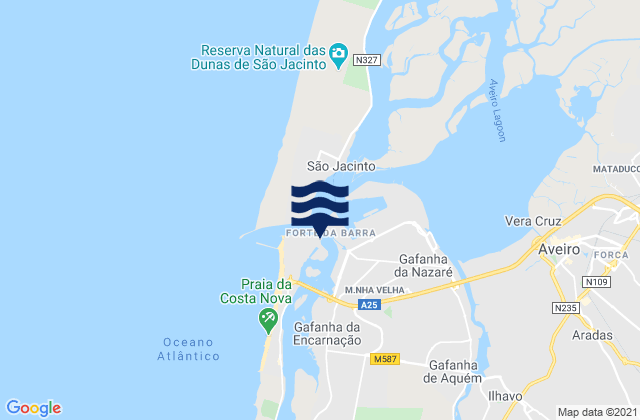 Ilhavo, Portugal tide times map