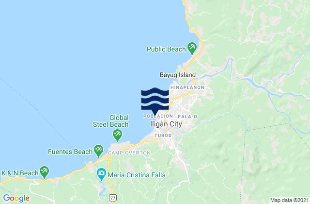 Iligan, Philippines tide times map