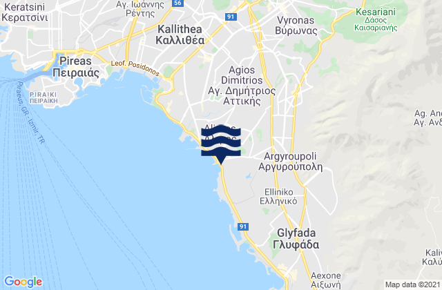Ilioupoli, Greece tide times map