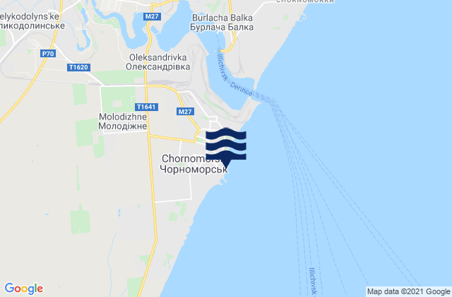 Illichivsk, Ukraine tide times map