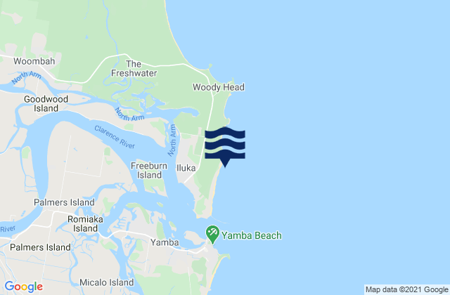 Iluka Bluff, Australia tide times map