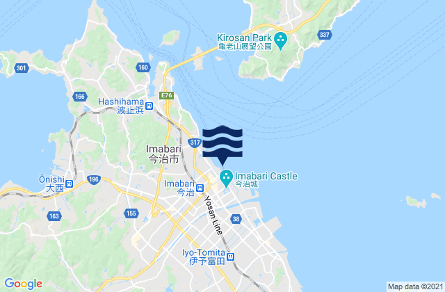 Imabari-shi, Japan tide times map