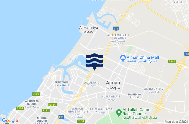 Imarat `Ajman, United Arab Emirates tide times map