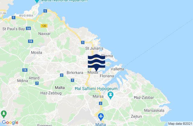 Imsida, Malta tide times map