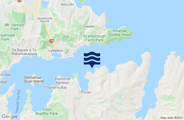 Inainatu/Pile Bay, New Zealand tide times map