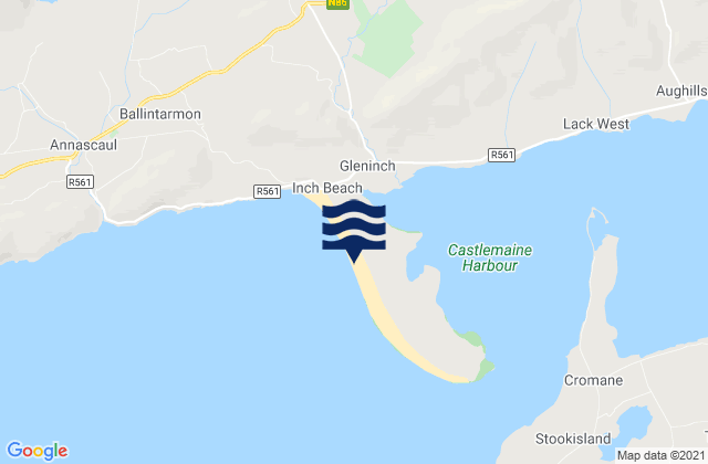 Inch beach, Ireland tide times map
