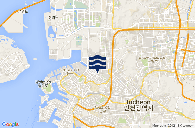 Incheon, South Korea tide times map