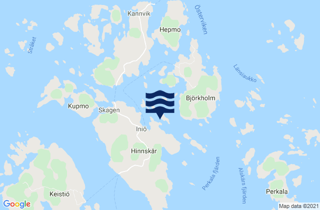 Inioe, Finland tide times map