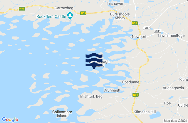Inishdaff, Ireland tide times map