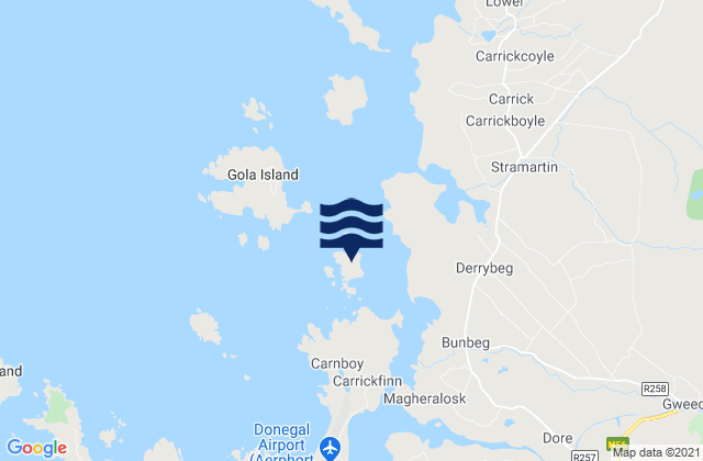 Inishinny, Ireland tide times map