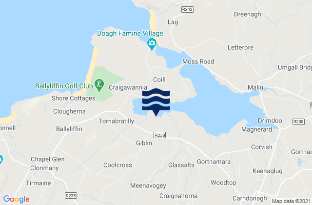 Inishowen, Ireland tide times map