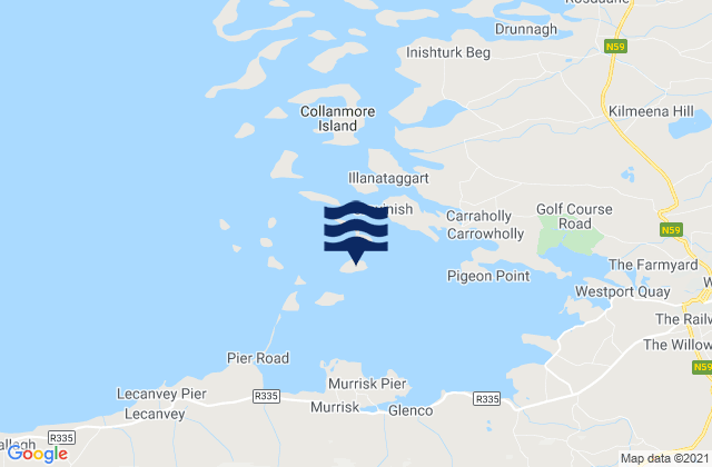Inishraher, Ireland tide times map