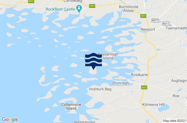 Inishturk, Ireland tide times map