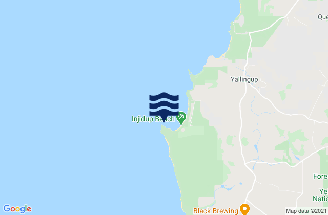 Injidup, Australia tide times map