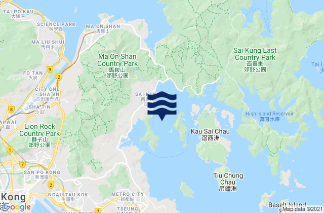 Inner Port Shelter, Hong Kong tide times map
